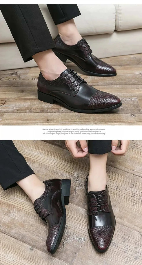 Men's Fashion Derby Shoes Lace-Up Business Office Dress Shoes for Weddings and Formal Events